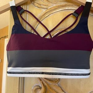 Lululemon Athletica Strappy Sports Bra - Purple, Gray, White